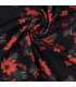 Viscose imprimée fleurs ROUGE sur fond NOIR