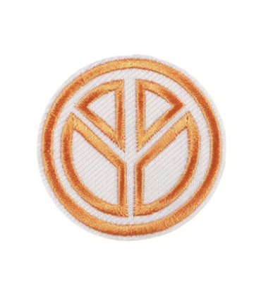 Thermocollant - ROND PEACE ORANGE et BLANC