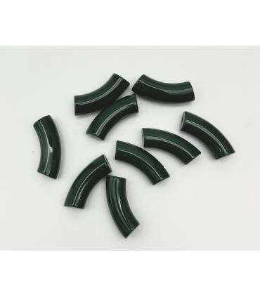 Perles acryliques Gros Tube - ÉMERAUDE FACETTÉE