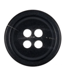 Bouton en bio-résine noir marbré - 18mm