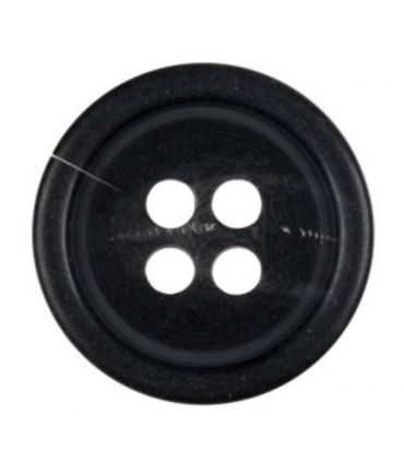 Bouton en bio-résine noir marbré - 22mm