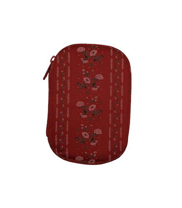 Pochette à couture de voyage fleuri - ROUGE