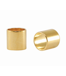 Perles : tube en métal 5mm Doré