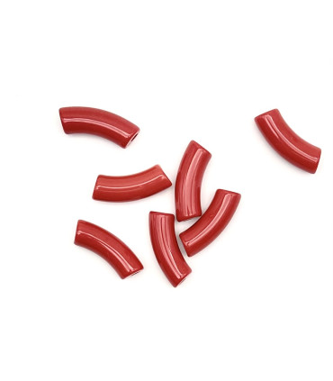 Perles acryliques Gros Tube - ROUGE