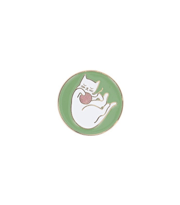BOHIN : Porte aiguille aimanté - Chat Blanc et vert