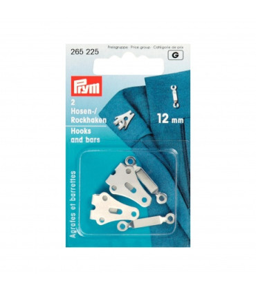 PRYM - Agrafe jupe 12mm - ARGENT