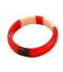 Jonc en résine tricolore - ROUGE , CREME et GRIS