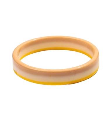 Jonc en résine rayé - JAUNE , BEIGE CREME