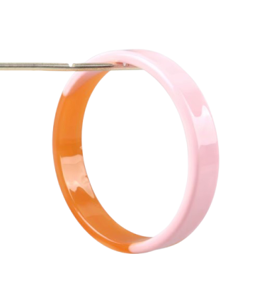 jonc en résine fin bicolore - ROSE et AMBRE