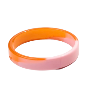 jonc en résine fin bicolore - ROSE et AMBRE