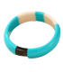 Jonc en résine tricolore - TURQUOISE , ECRU et GRIS
