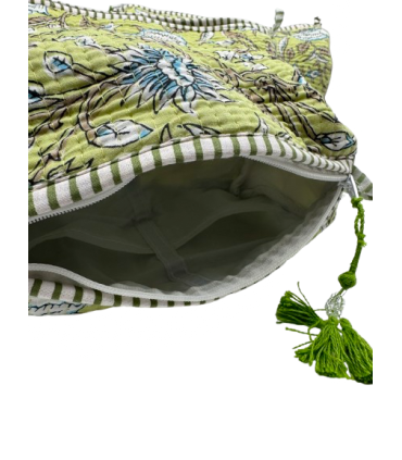 Set de 3 trousses indiennes - Fleurs sur fond - ANIS