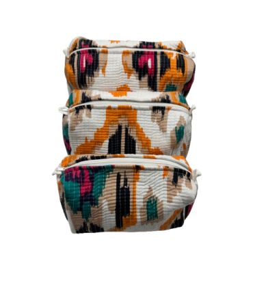 Set de 3 trousses indiennes - Ethnique - BLANC