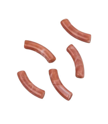 Perles acryliques Tube - Marbré VIEUX ROSE