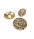 Bouton Bijou motif tissage - 22mm - DORÉ