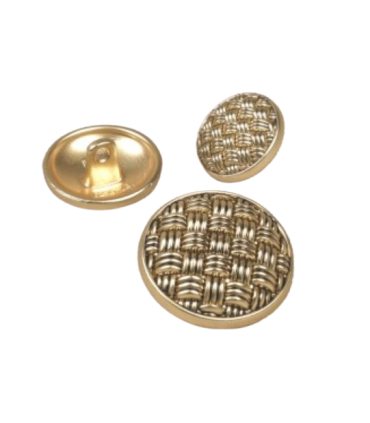 Bouton Bijou motif tissage - 22mm - DORÉ