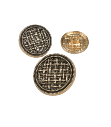 Bouton Bijou motif tissage - 18mm - OR ANTIQUE