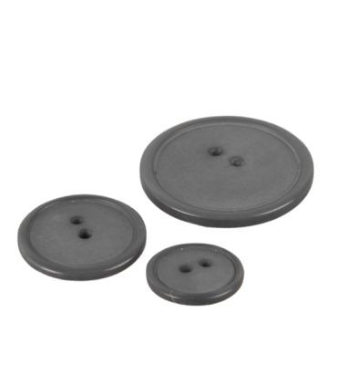 Bouton 2 trous - 15mm - ANTHRACITE