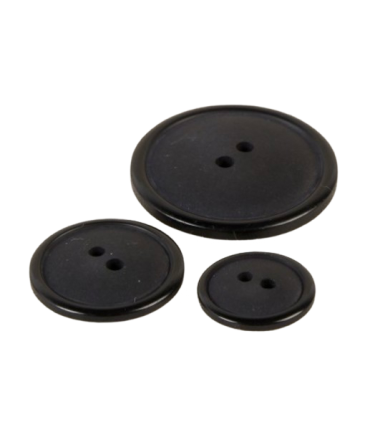 Bouton 2 trous - 20mm - NOIR