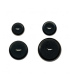 Bouton rond rebord 2 trous - 18mm - NOIR