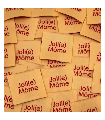 Etiquette Tissée à coudre : Joli(e) Môme - Pêche