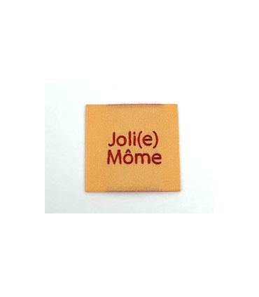 Etiquette Tissée à coudre : Joli(e) Môme - Pêche