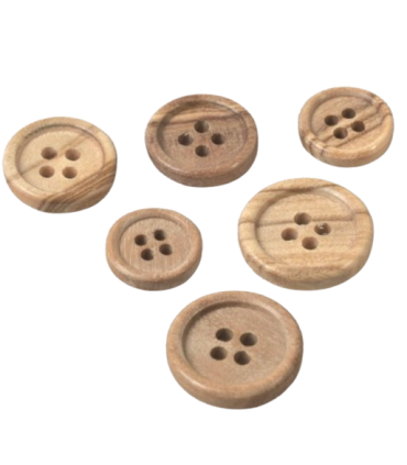 Bouton en bois 4 trous - 13mm