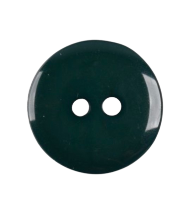 Bouton 2 trous brillant - Vert sapin - 14mm