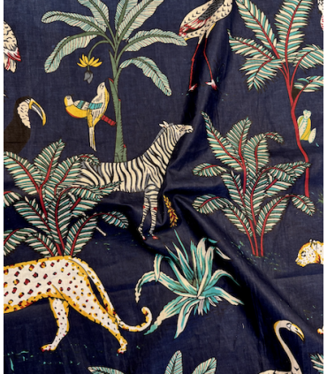 Coton indien - Jungle - MARINE