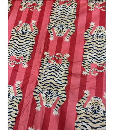 Coton indien Imprimé Tigre - CLYDE - ROUGE