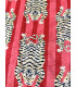 Coton indien Imprimé Tigre - CLYDE - ROUGE x2m
