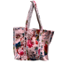 Tote bag en velours indien matelassé - Imprimé fleuri - ROSE