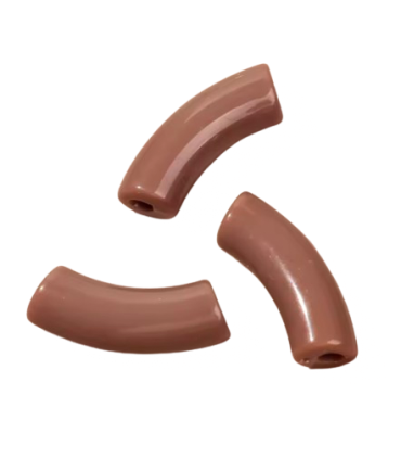 Perles acryliques Gros Tube - CHOCOLAT