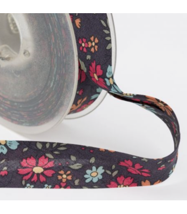 LIBERTY Biais floret - NOIR