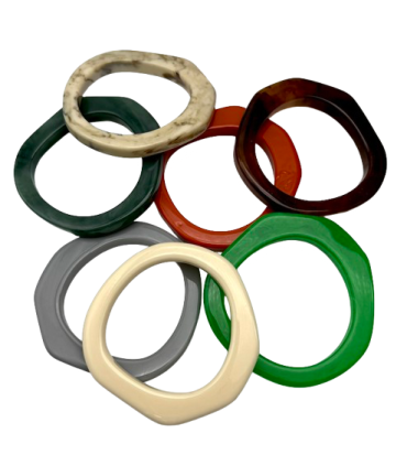 Jonc en résine géométrique - TURQUOISE