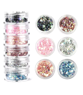 Lot de grosses paillettes - dégradé pastel