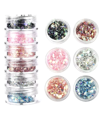 Lot de grosses paillettes - dégradé pastel