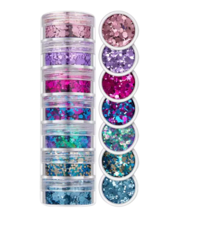 Lot de grosses paillettes - dégradé rose, violet et bleu