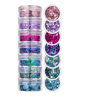 Lot de grosses paillettes - dégradé rose, violet et bleu
