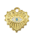 Pendentif en acier inoxydable Coeur avec un oeil DORÉ
