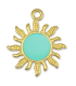 Pendentif soleil DORÉ TURQUOISE