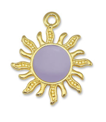Pendentif soleil DORÉ LILA