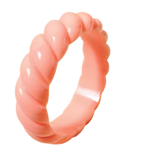 Jonc en résine torsadé - SAUMON