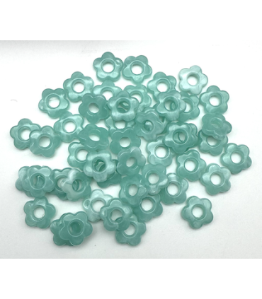 Pendentif en acétate Fleur Uni 14mm - TURQUOISE
