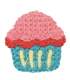 Patch brodés à Coudre : Mini cupcake - ROSE, BLEU ET ROUGE
