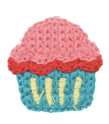 Patch brodés à Coudre : Mini cupcake - ROSE, BLEU ET ROUGE