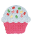 Patch brodés à Coudre : Cupcake - ROSE et BLEU GRIS