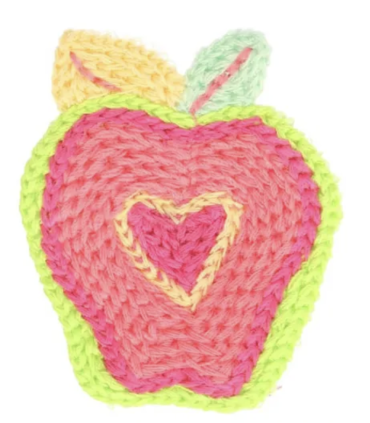 Patch brodés à Coudre : Pomme - ROSE et VERT