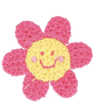 Patch brodés à Coudre : Fleurs - ROSE ET JAUNE