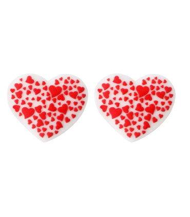 Protege pointes aiguilles à tricoter : Coeur Blanc et Rouge